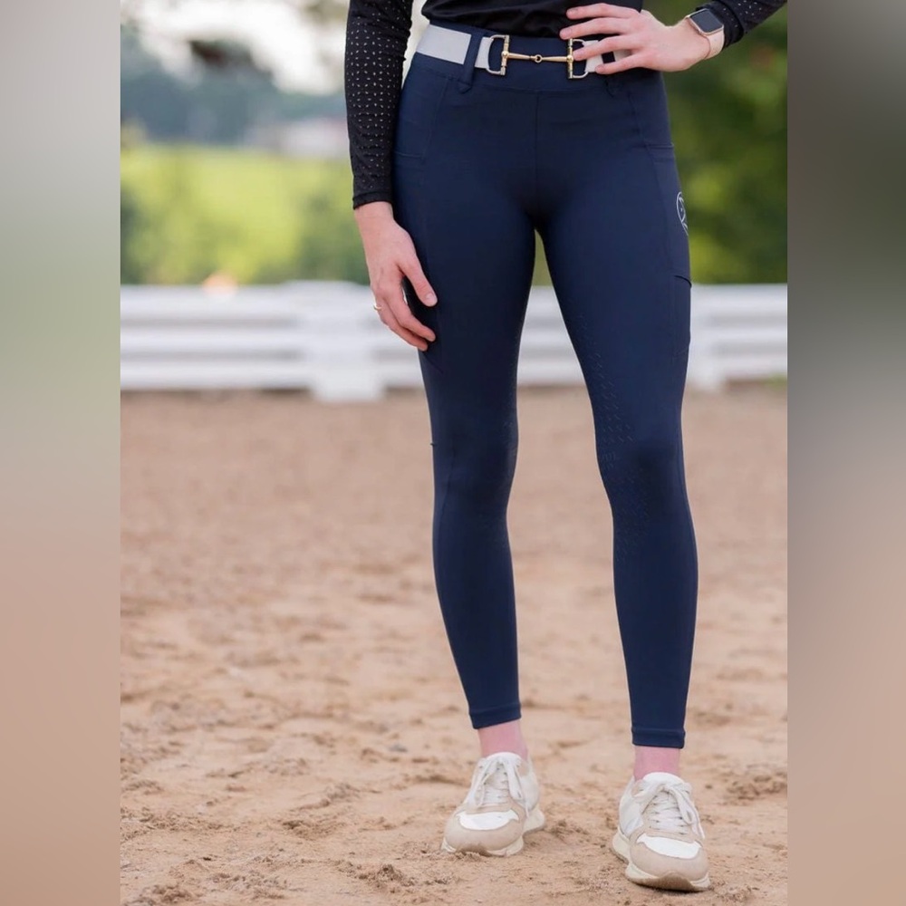 Free Ride Navy Luxe Hybrid Full Seat Silicone Breeches Size XL